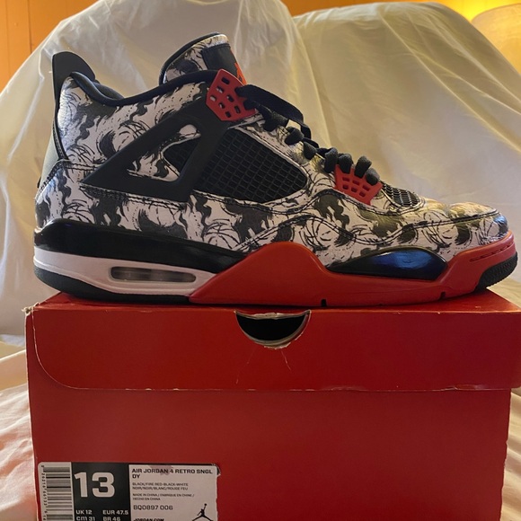 The Air Jordan 4 Retro Tattoo sneakers size 13 like new - Picture 3 of 14
